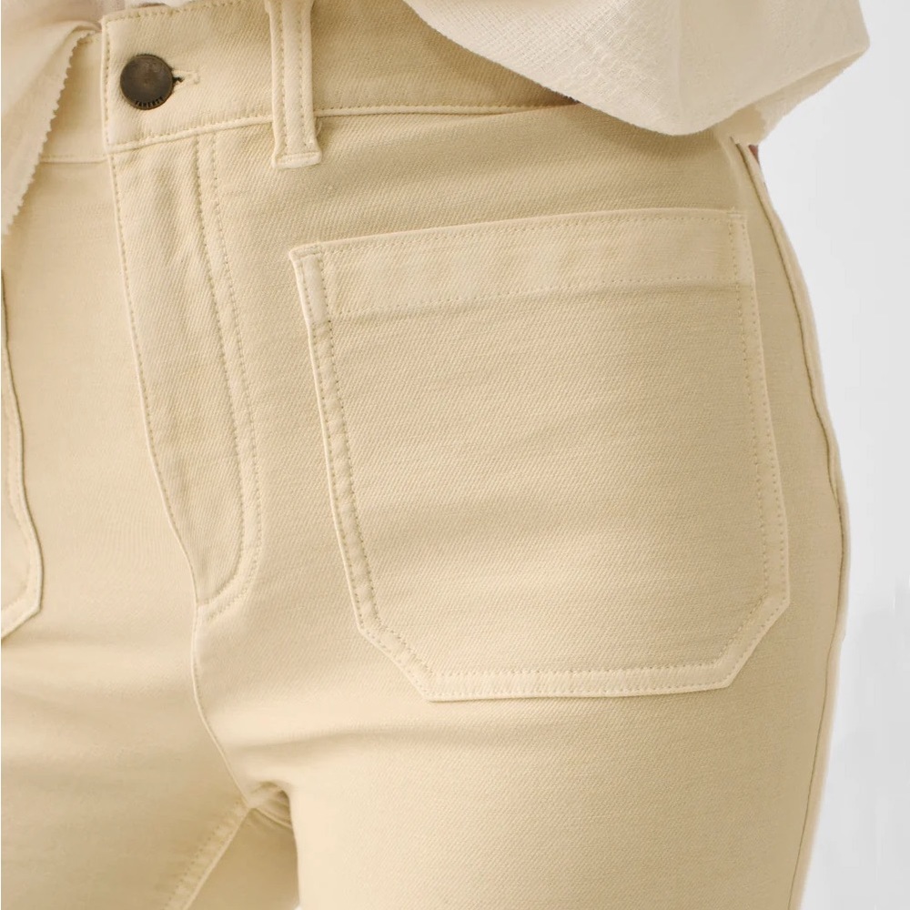 Faherty Brand Stretch Wide Leg - Bone White Size 27